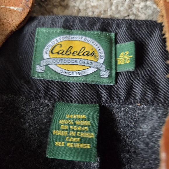 CABELAS Hunting Pants Thick WOOL Cargo Charocal Gray Men's Size 42" X 31" - Picture 5 of 14